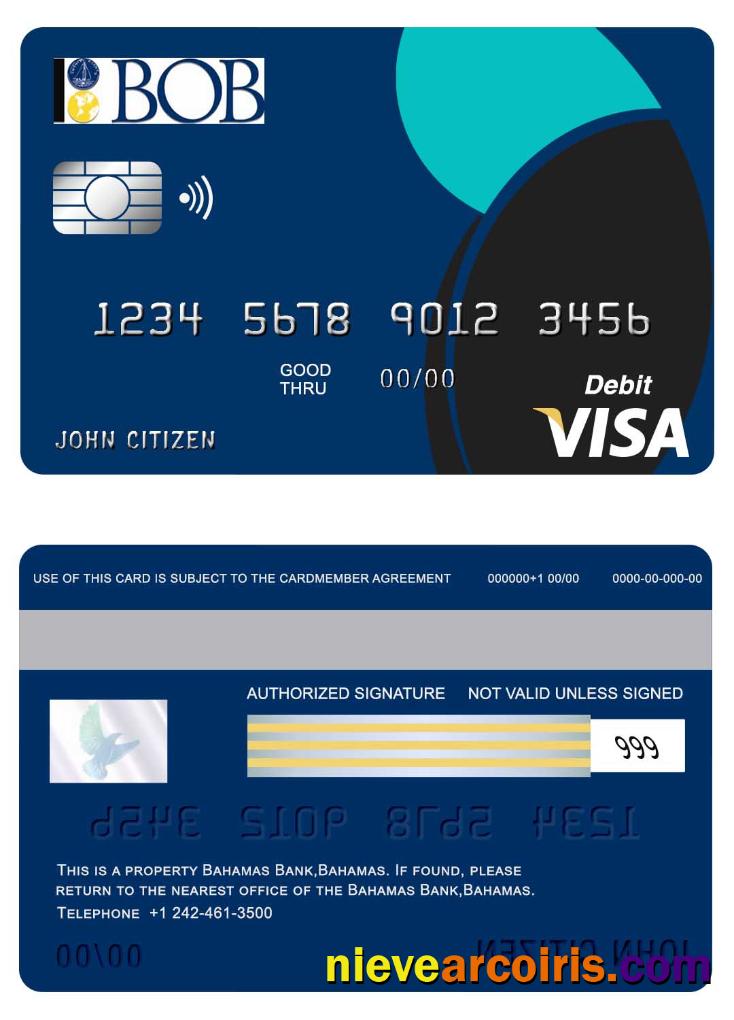 Bahamas bank of the Bahamas visa card 